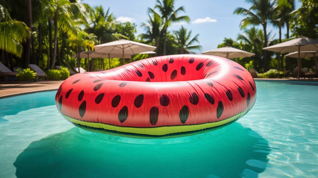 An AI generated image of an inflatable lounger.